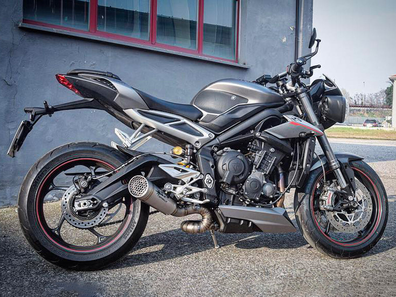 SPARK GTR0501 Triumph Street Triple (2017+) Titanium Semi-full Exhaust System "Grid-O" (racing) – Accessories in the 2WheelsHero Motorcycle Aftermarket Accessories and Parts Online Shop