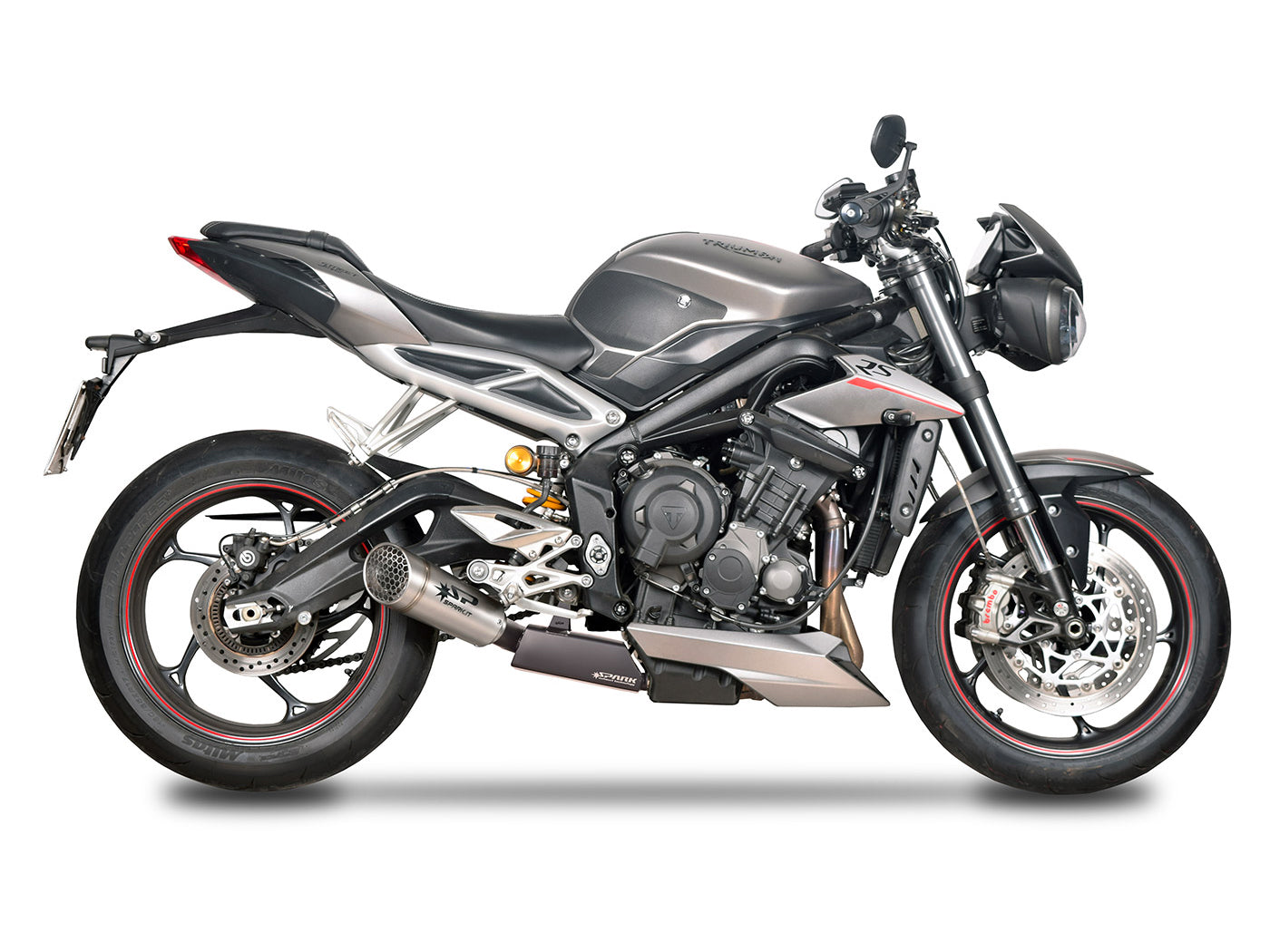 SPARK GTR0507 Triumph Street Triple 765 / 660 Titanium 3/4 Exhaust System "GRID-O" (approved; black box) – Accessories in the 2WheelsHero Motorcycle Aftermarket Accessories and Parts Online Shop