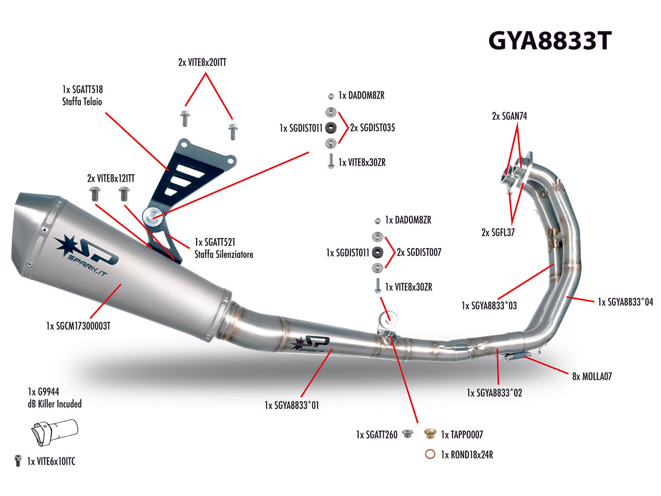 SPARK GYA8833 Yamaha YZF-R3 (2015+) Full Titanium Exhaust System "Konix" (racing) – Accessories in the 2WheelsHero Motorcycle Aftermarket Accessories and Parts Online Shop