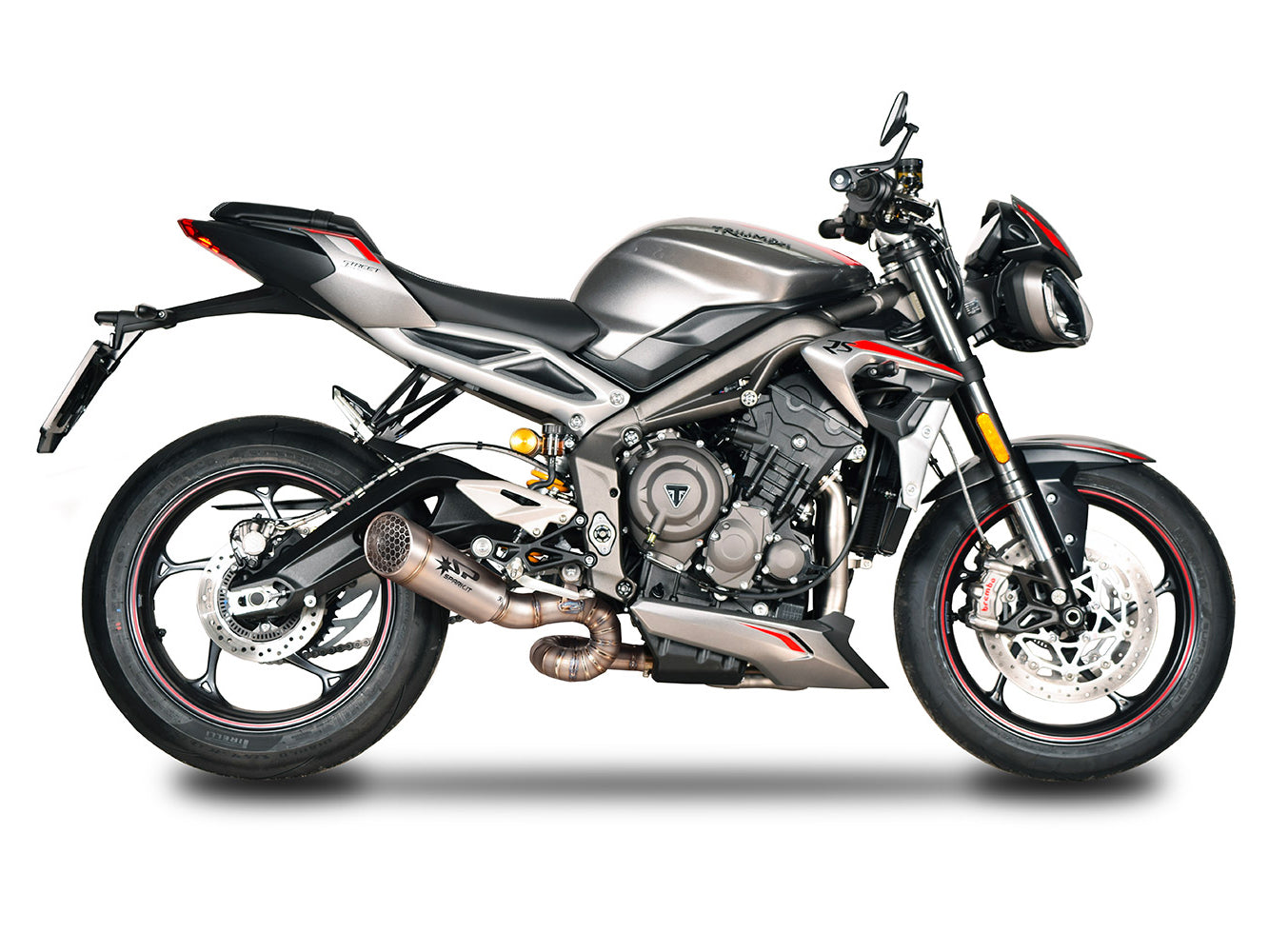 SPARK GTR0501 Triumph Street Triple (2017+) Titanium Semi-full Exhaust System "Grid-O" (racing) – Accessories in the 2WheelsHero Motorcycle Aftermarket Accessories and Parts Online Shop