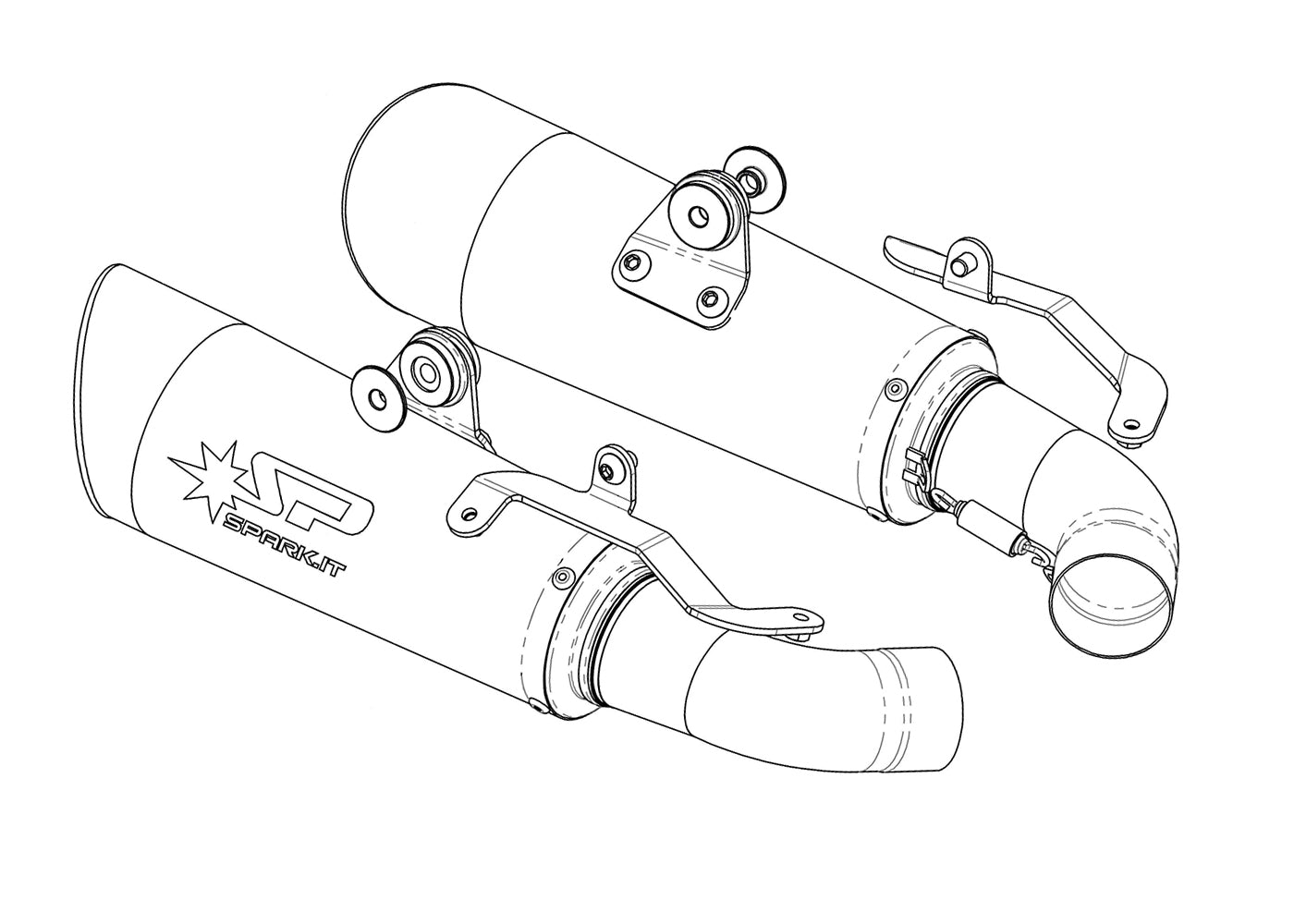 SPARK GDU1808 Ducati Hypermotard 950 (2019+) Titanium Dual Slip-on Exhaust "Grid-o" – Accessories in the 2WheelsHero Motorcycle Aftermarket Accessories and Parts Online Shop