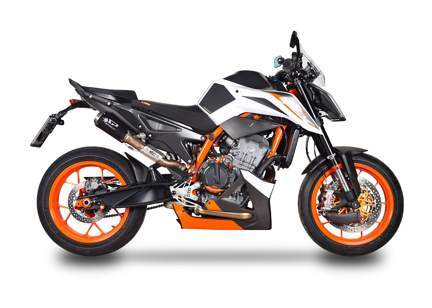 SPARK GKT0116 KTM 790 / 890 Duke (2018+) Semi-Full Double Exhaust System "MotoGP" (approved; dark stainless steel)