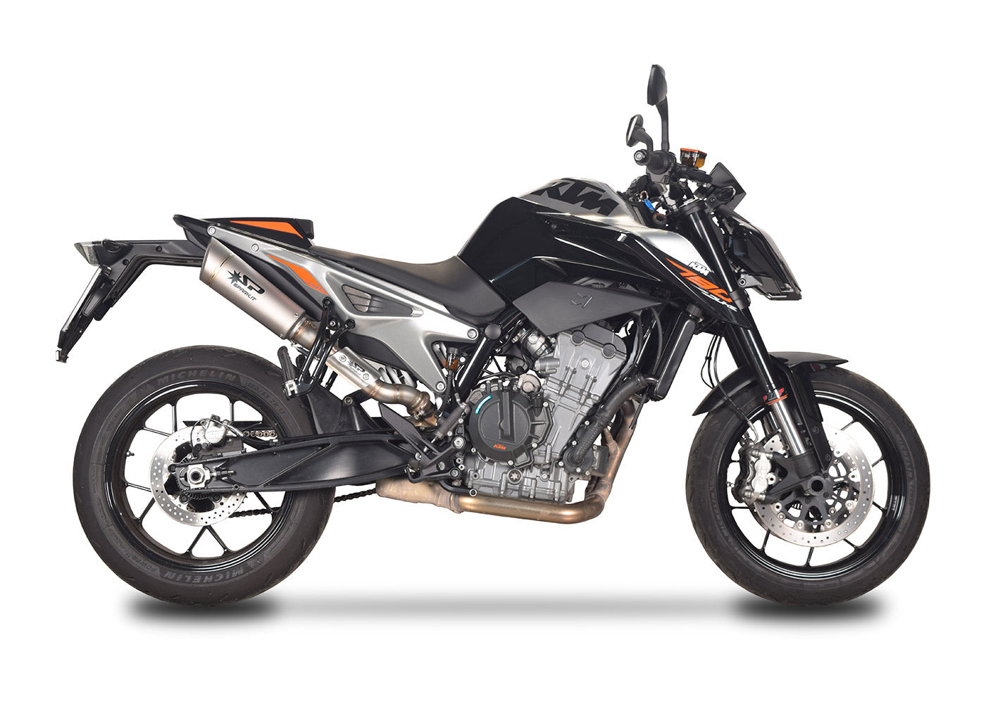 SPARK GKT0110 KTM 790 / 890 Duke (2018+) Titanium Semi-Full Double Exhaust System "GRID-O" (215 mm) – Accessories in the 2WheelsHero Motorcycle Aftermarket Accessories and Parts Online Shop