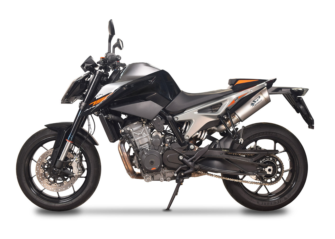 SPARK GKT0110 KTM 790 / 890 Duke (2018+) Titanium Semi-Full Double Exhaust System "GRID-O" (215 mm) – Accessories in the 2WheelsHero Motorcycle Aftermarket Accessories and Parts Online Shop