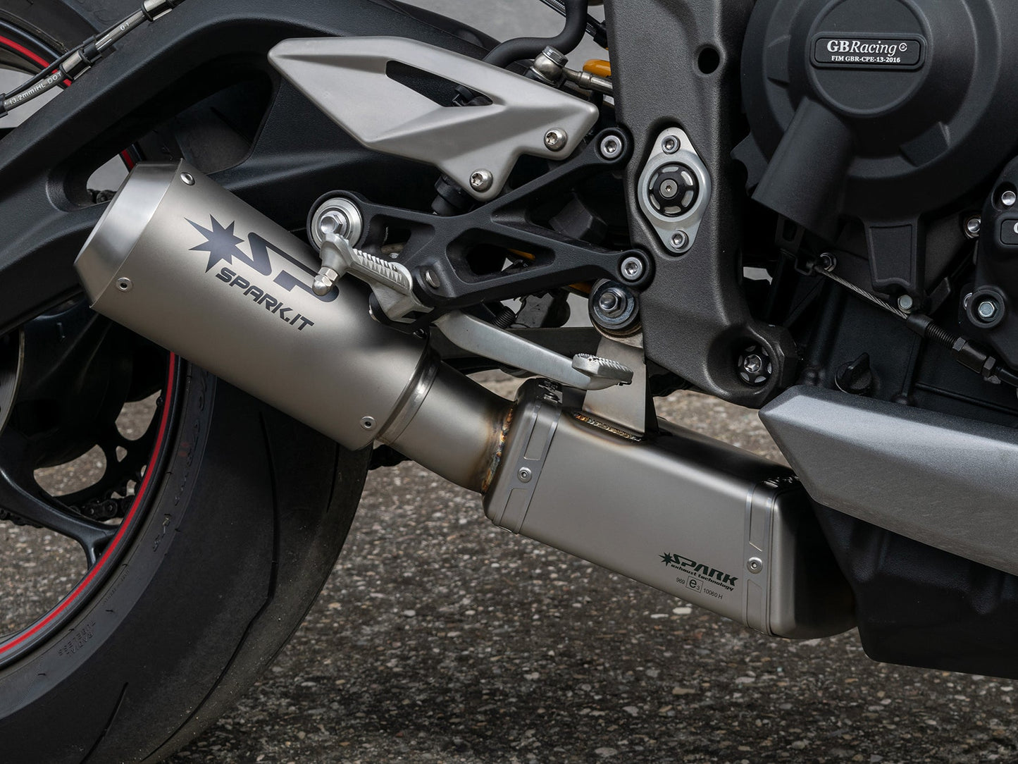 SPARK GTR0504 Triumph Street Triple 765 R / RS / S (2023+) Titanium Semi-full Exhaust System "Moto GP" (EU Homologated) – Accessories in the 2WheelsHero Motorcycle Aftermarket Accessories and Parts Online Shop