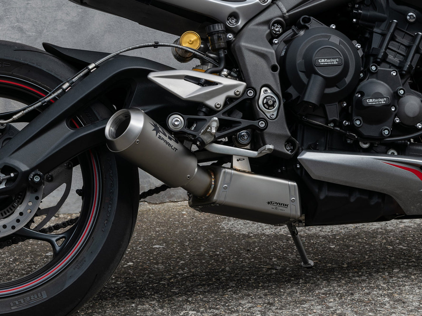 SPARK GTR0504 Triumph Street Triple 765 R / RS / S (2023+) Titanium Semi-full Exhaust System "Moto GP" (EU Homologated) – Accessories in the 2WheelsHero Motorcycle Aftermarket Accessories and Parts Online Shop