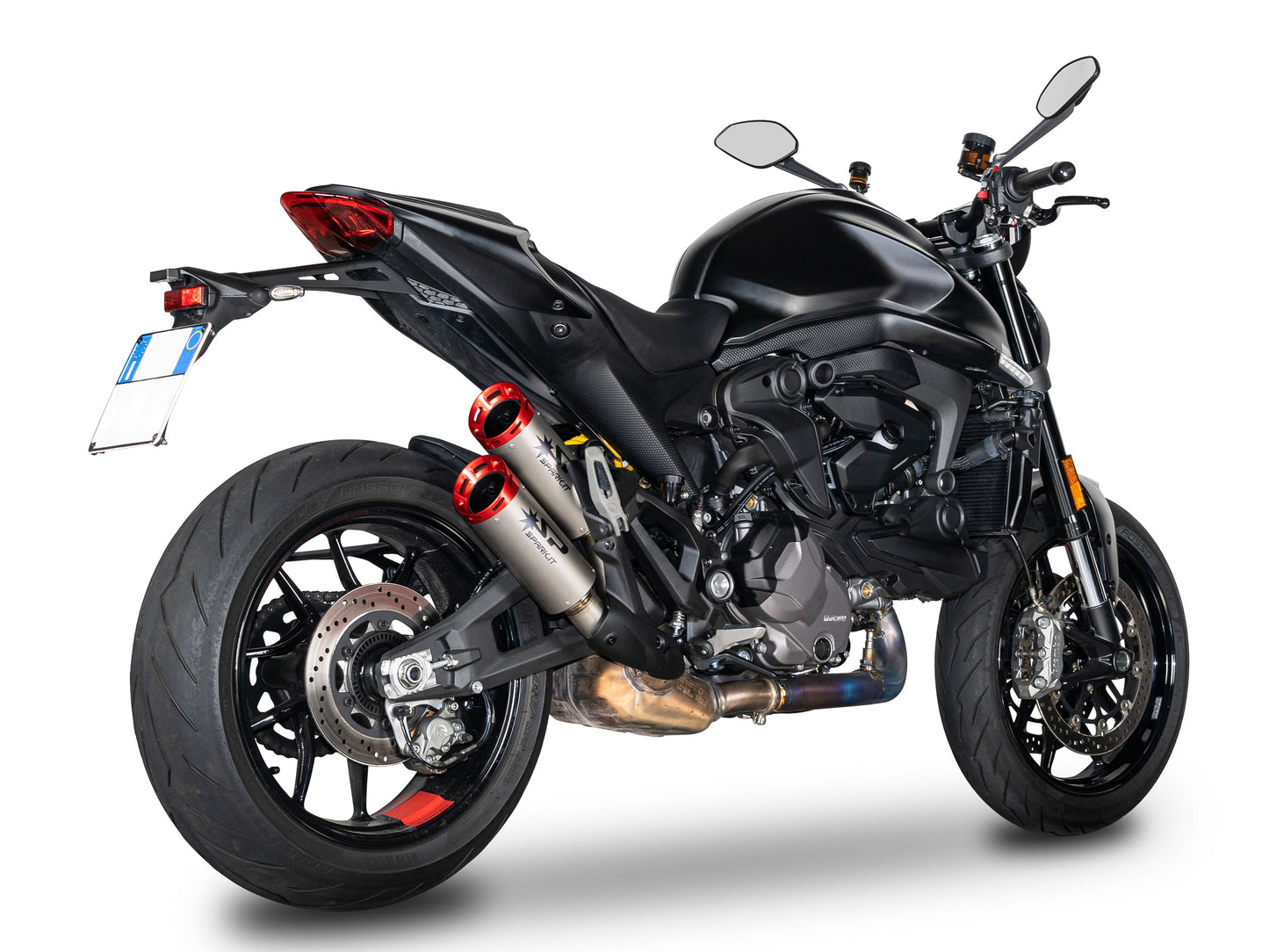 SPARK GDU0839 Ducati Monster 950 / 937 (2021+) Titanium Slip-on Exhaust "DYNO" (EU homologated; red end caps) – Accessories in the 2WheelsHero Motorcycle Aftermarket Accessories and Parts Online Shop