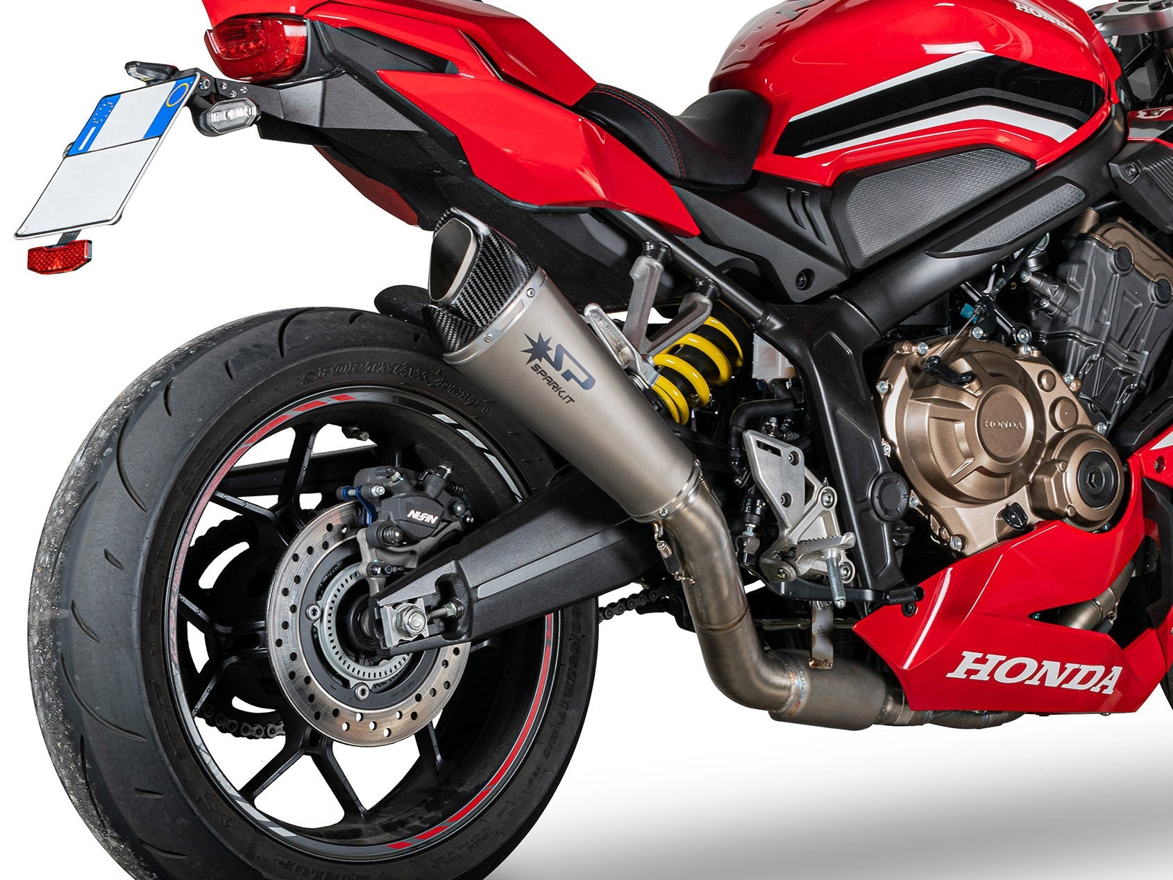 SPARK GHO8839 Honda CB650R / CBR650R (2019+) Titanium Full Exhaust System "Konix Evo" (high mount) – Accessories in the 2WheelsHero Motorcycle Aftermarket Accessories and Parts Online Shop