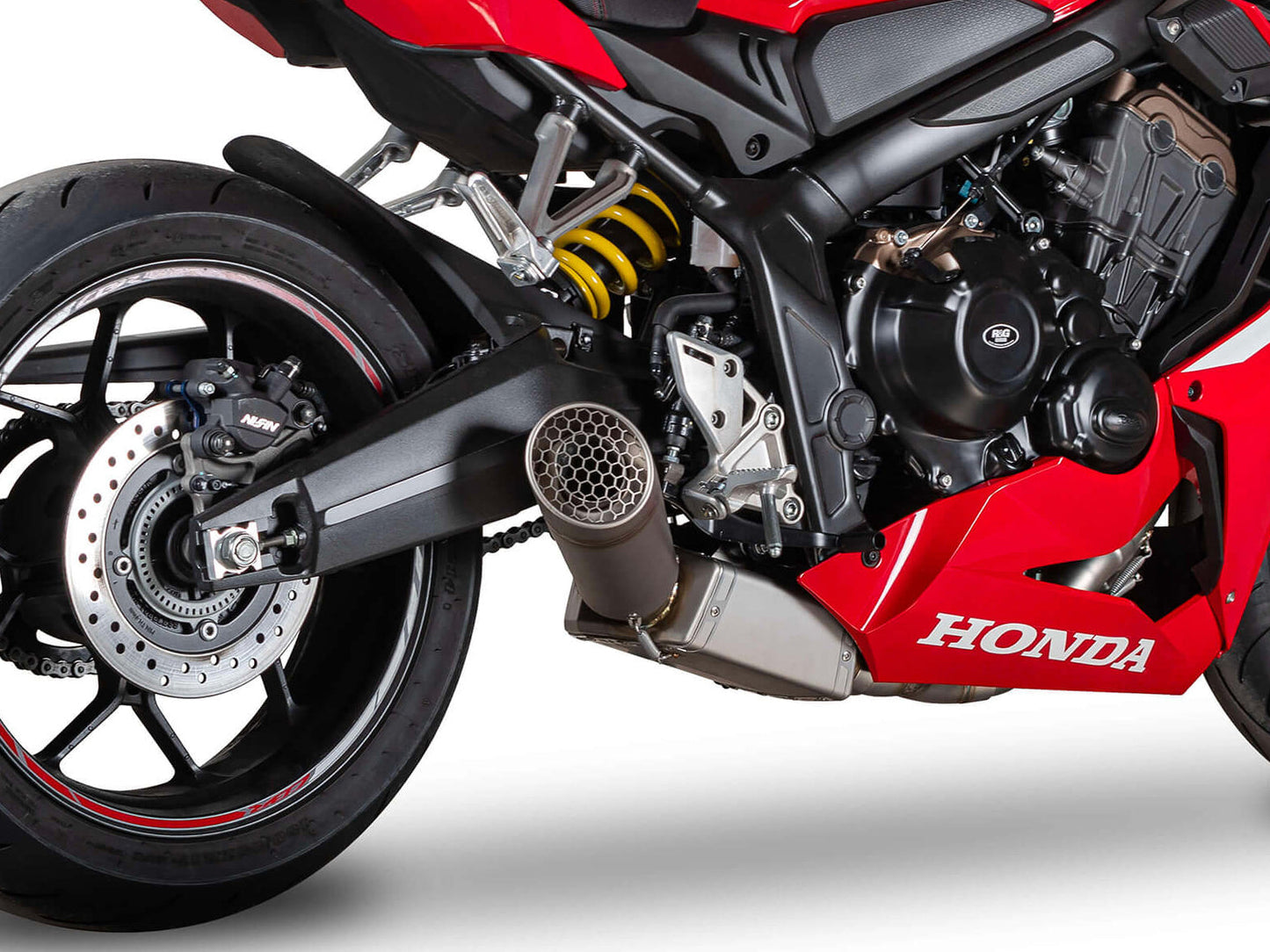 SPARK GHO8838 Honda CB650R / CBR650R (2019+) Titanium Full Exhaust System "Grid-O" (EU Homologated; low mount) – Accessories in the 2WheelsHero Motorcycle Aftermarket Accessories and Parts Online Shop