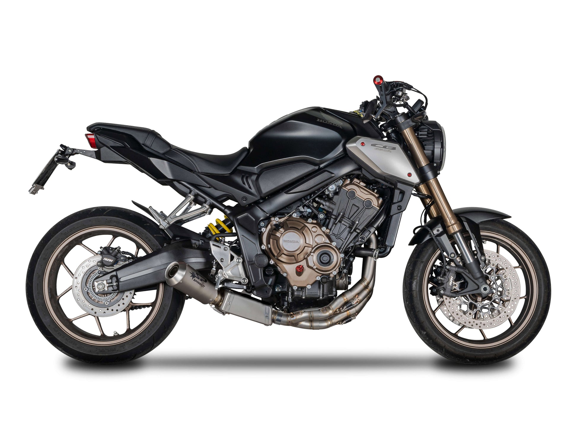 SPARK GHO8842 Honda CB650R / CBR650R (2019+) Titanium Full Exhaust System "Moto GP" (EU Homologated; low mount) – Accessories in the 2WheelsHero Motorcycle Aftermarket Accessories and Parts Online Shop