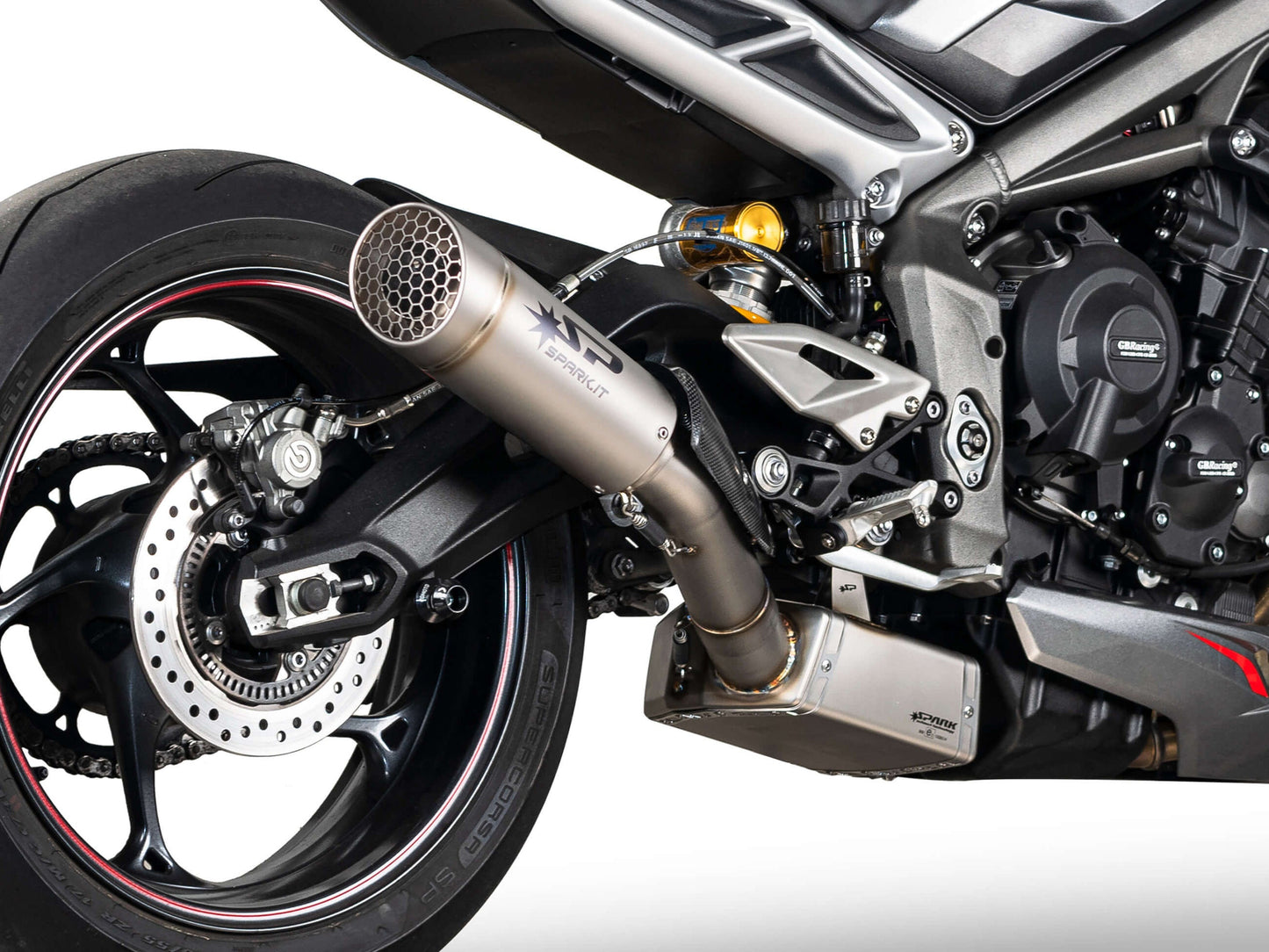 SPARK GTR0505 Triumph Street Triple 765 R / RS / S (20/22) Titanium Semi-full Exhaust System "Grid-O" (EU Homologated) – Accessories in the 2WheelsHero Motorcycle Aftermarket Accessories and Parts Online Shop