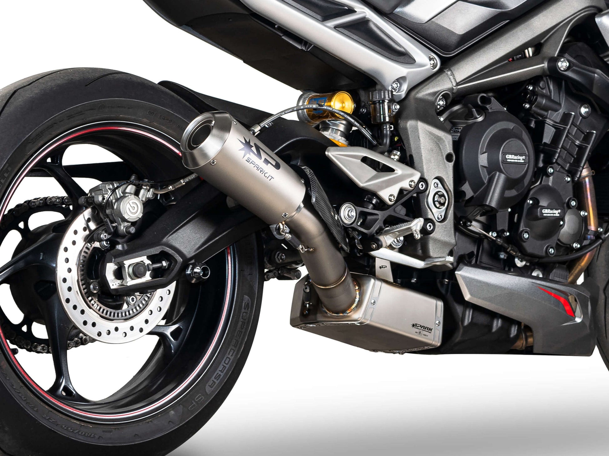 SPARK GTR0506 Triumph Street Triple 765 R / RS / S (20/22) Titanium Semi-full Exhaust System "Moto GP" (EU Homologated) – Accessories in the 2WheelsHero Motorcycle Aftermarket Accessories and Parts Online Shop