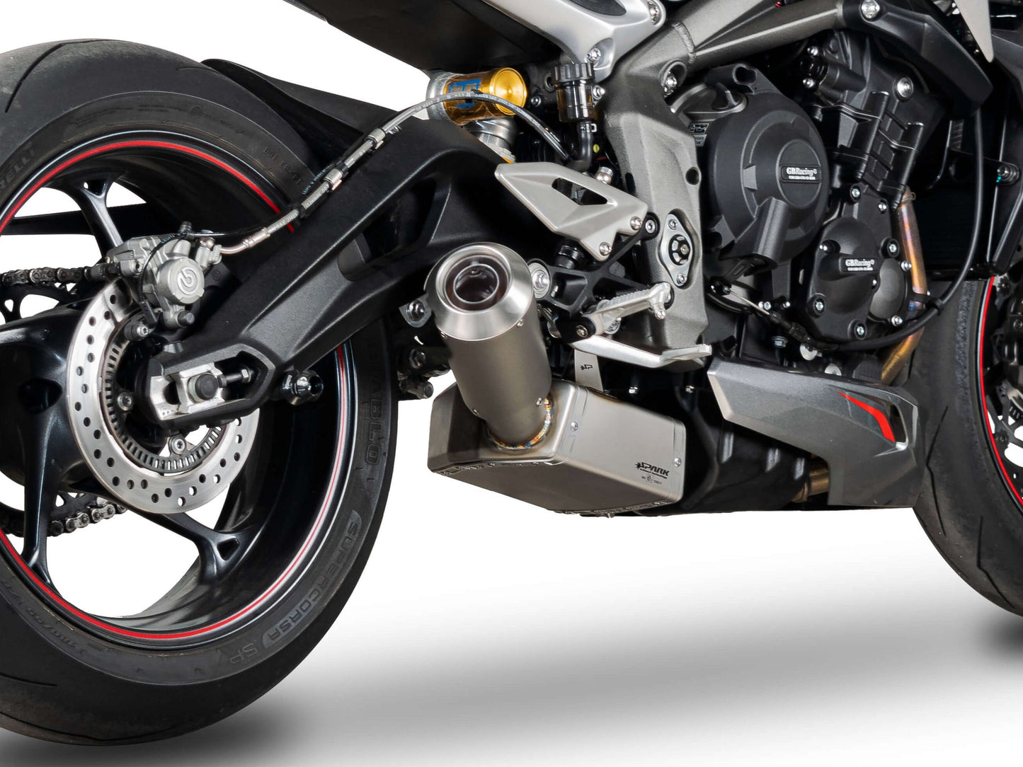 SPARK GTR0504 Triumph Street Triple 765 R / RS / S (2023+) Titanium Semi-full Exhaust System "Moto GP" (EU Homologated) – Accessories in the 2WheelsHero Motorcycle Aftermarket Accessories and Parts Online Shop