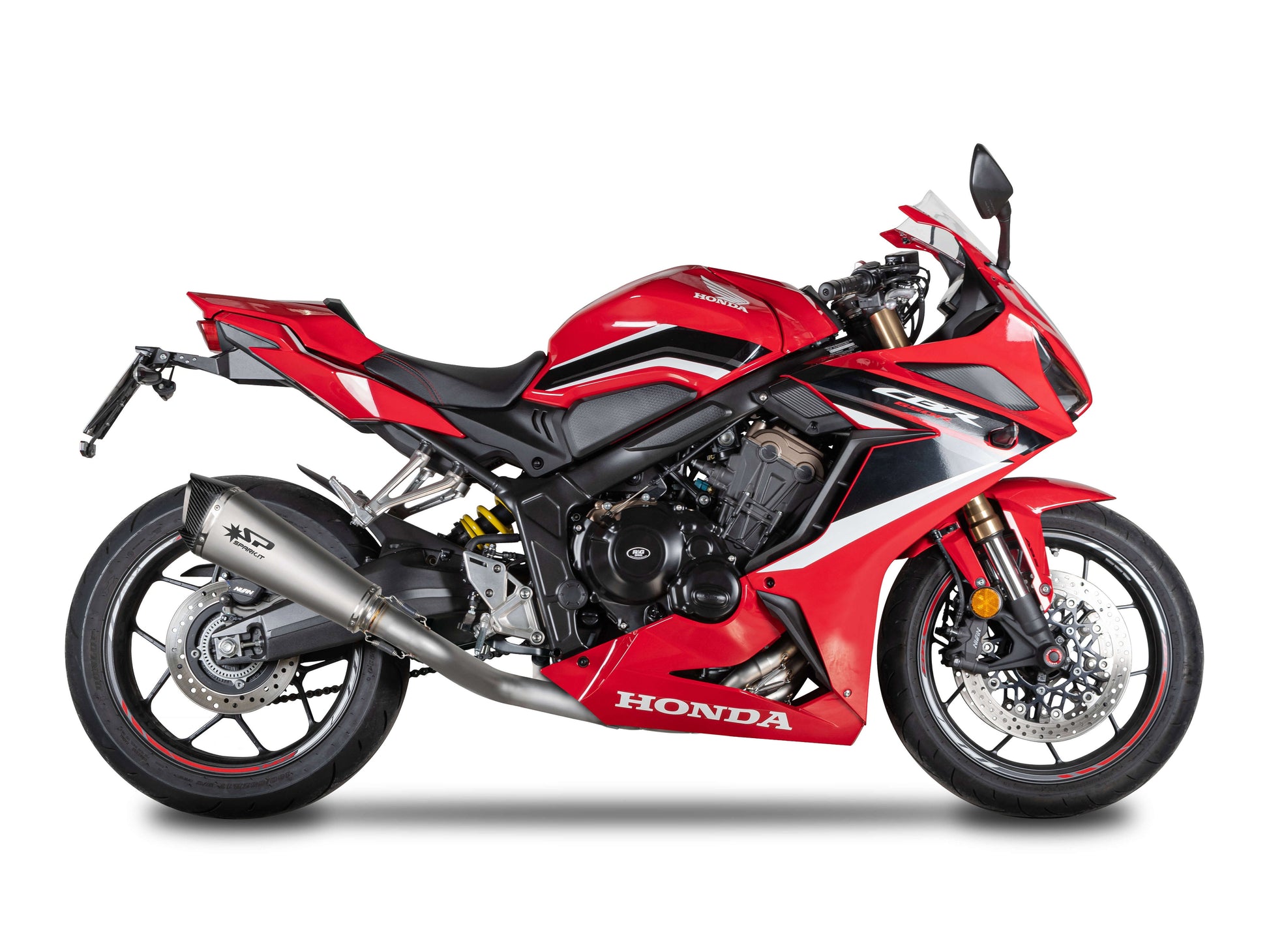 SPARK GHO8839 Honda CB650R / CBR650R (2019+) Titanium Full Exhaust System "Konix Evo" (high mount) – Accessories in the 2WheelsHero Motorcycle Aftermarket Accessories and Parts Online Shop