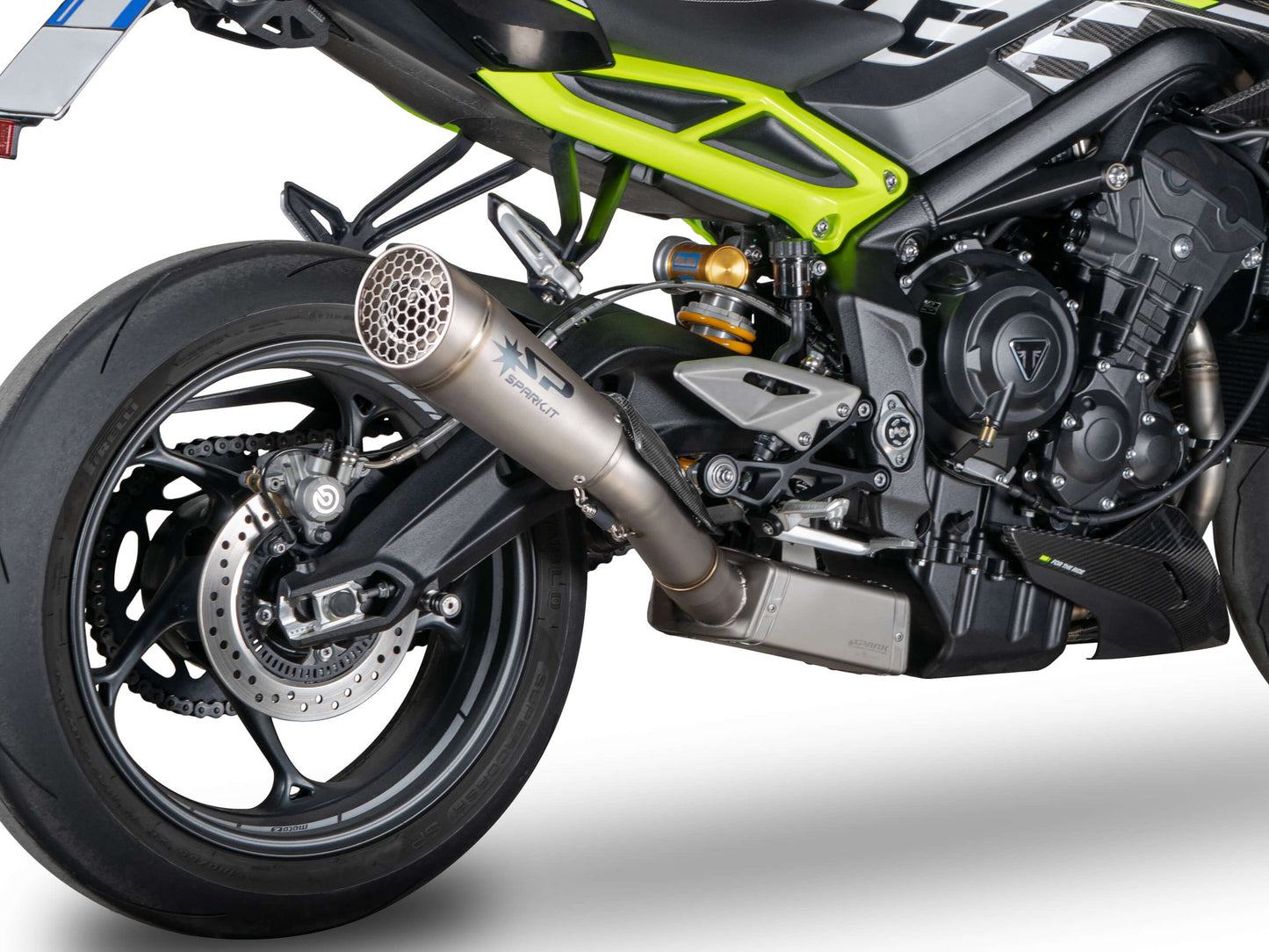 SPARK GTR8825 Triumph Street Triple 765 R / RS / Moto2 Edition (2023+) Titanium Full Exhaust System "Grid-O" (EU Homologated) – Accessories in the 2WheelsHero Motorcycle Aftermarket Accessories and Parts Online Shop