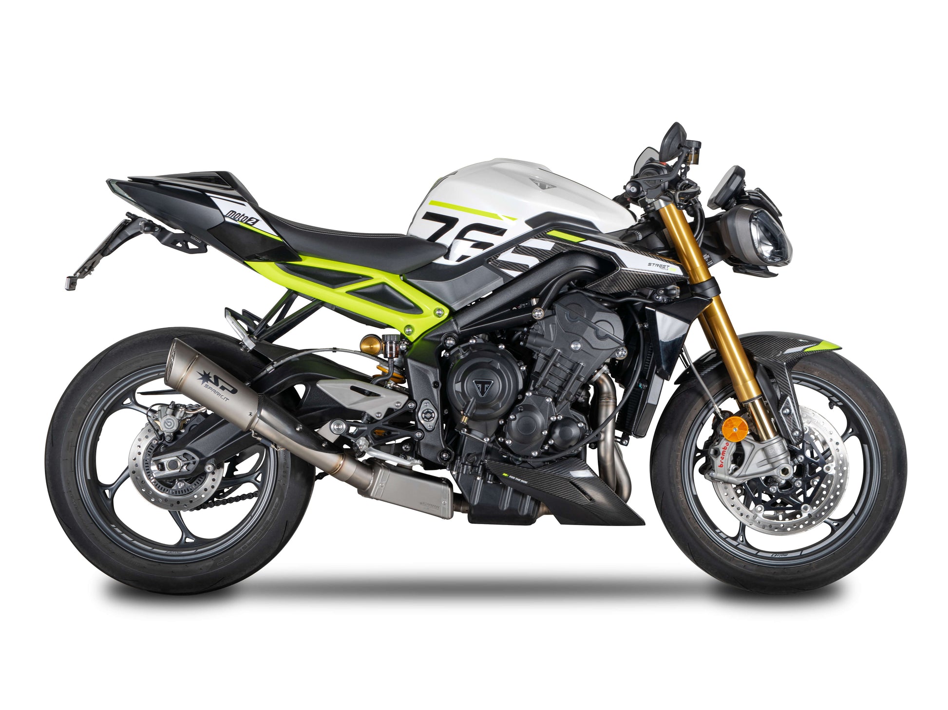 SPARK GTR8825 Triumph Street Triple 765 R / RS / Moto2 Edition (2023+) Titanium Full Exhaust System "Grid-O" (EU Homologated) – Accessories in the 2WheelsHero Motorcycle Aftermarket Accessories and Parts Online Shop