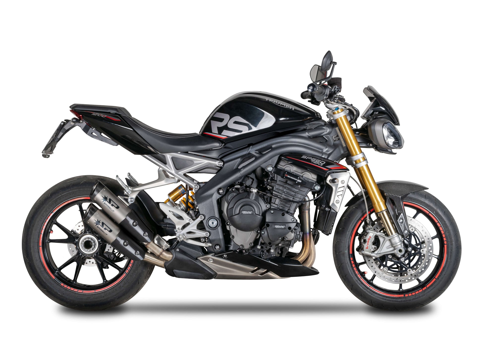 SPARK GTR0104 Triumph Speed Triple 1200RR / 1200RS (2021+) Titanium Slip-on Exhaust "Dyno" (EU Homologated; carbon end caps) – Accessories in the 2WheelsHero Motorcycle Aftermarket Accessories and Parts Online Shop