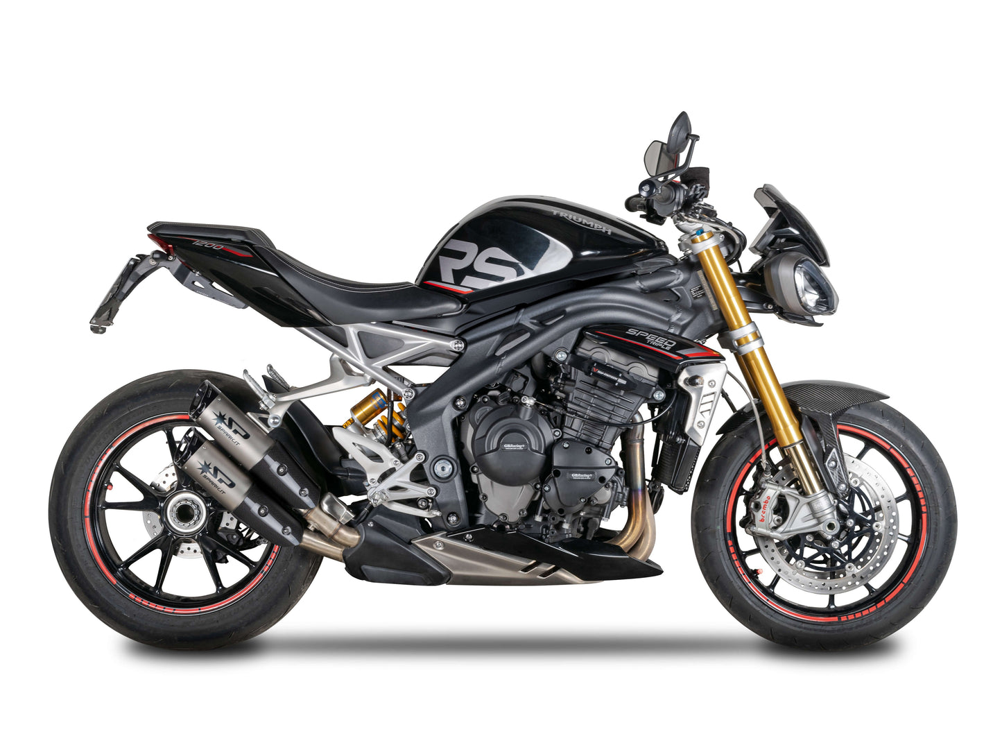 SPARK GTR0104 Triumph Speed Triple 1200RR / 1200RS (2021+) Titanium Slip-on Exhaust "Dyno" (EU Homologated; black end caps) – Accessories in the 2WheelsHero Motorcycle Aftermarket Accessories and Parts Online Shop