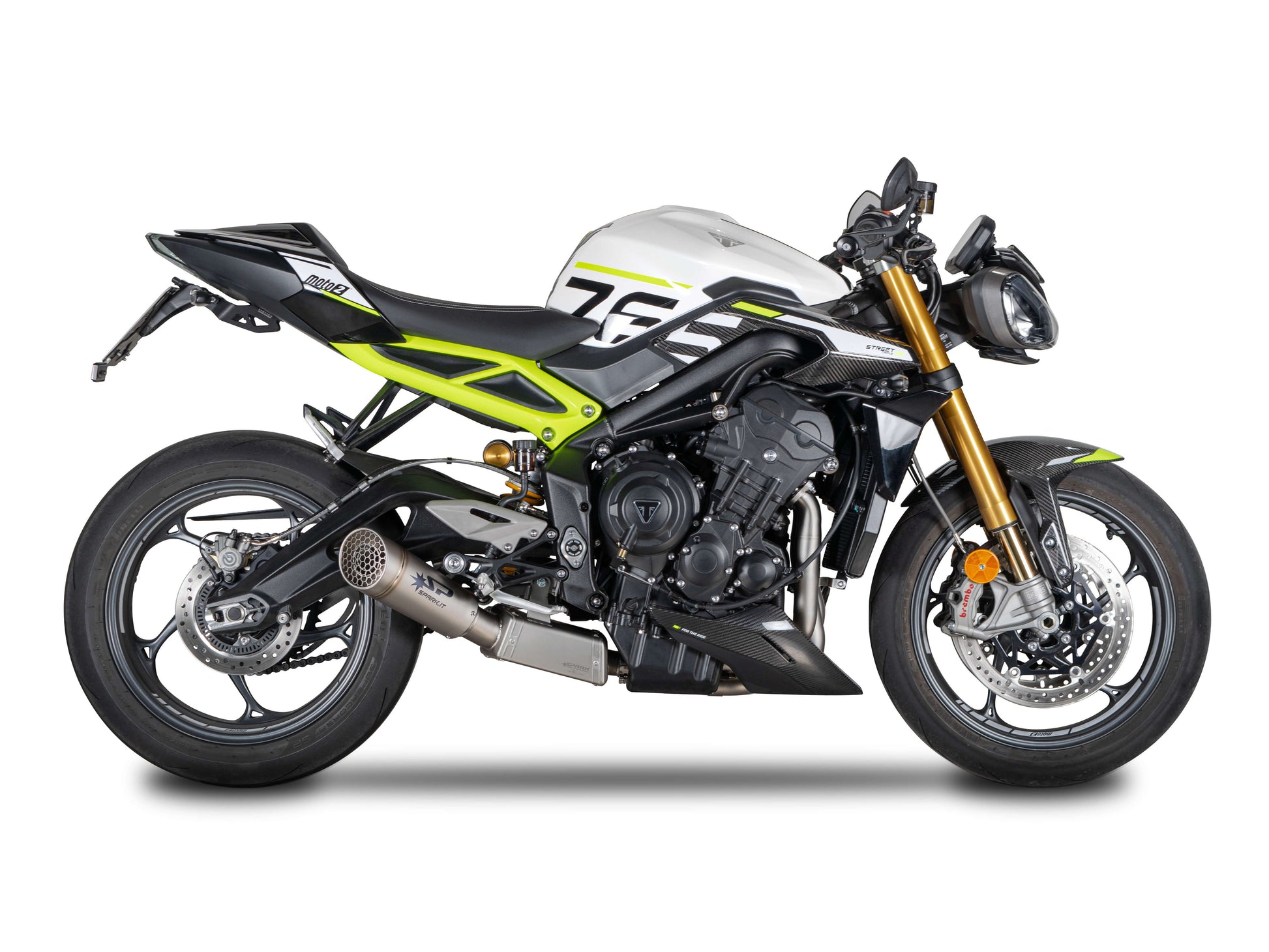 SPARK GTR0507TOM+GTR8502 Triumph Street Triple 765 R / RS / Moto2 Edition (2023+) Titanium Full Exhaust System "Grid-O" (EU Homologated) – Accessories in the 2WheelsHero Motorcycle Aftermarket Accessories and Parts Online Shop