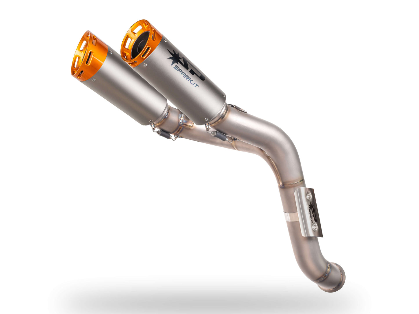 SPARK GKT0120 KTM 1290 / 1390 Super Duke R / R Evo (2020+) Titanium High-mount Double Exhaust "Dyno" (EU homologated; orange end caps) – Accessories in the 2WheelsHero Motorcycle Aftermarket Accessories and Parts Online Shop