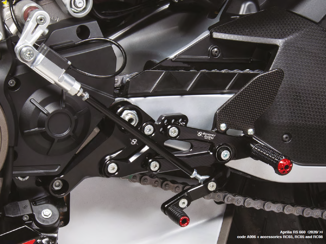 A006 - BONAMICI RACING Aprilia RS 660 / Tuono (2020+) Adjustable Rearset – Accessories in the 2WheelsHero Motorcycle Aftermarket Accessories and Parts Online Shop