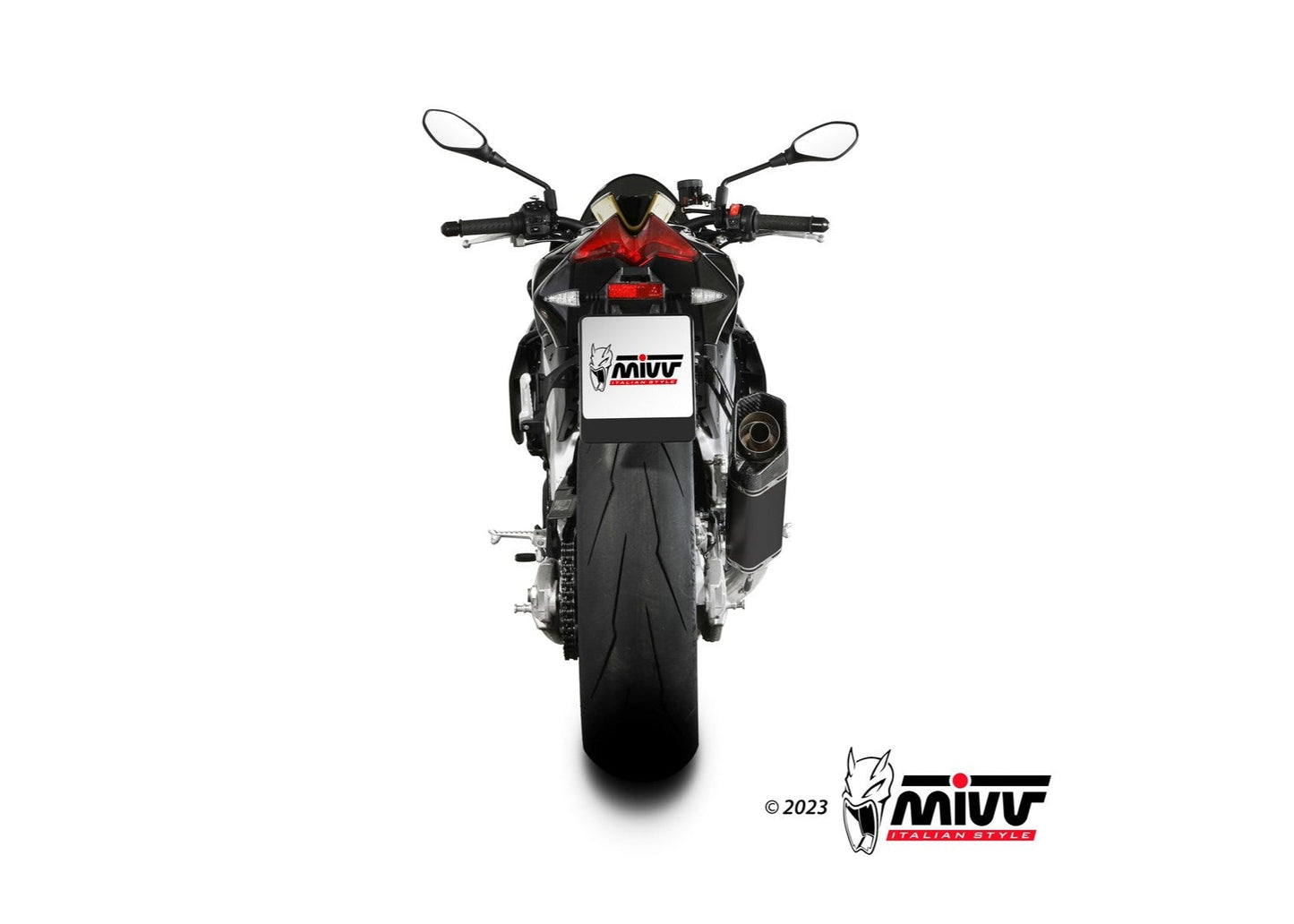 MIVV A.019 Aprilia Tuono V4 1100 (2021+) Slip-on Exhaust "SR-1" (black; not approved) – Accessories in the 2WheelsHero Motorcycle Aftermarket Accessories and Parts Online Shop