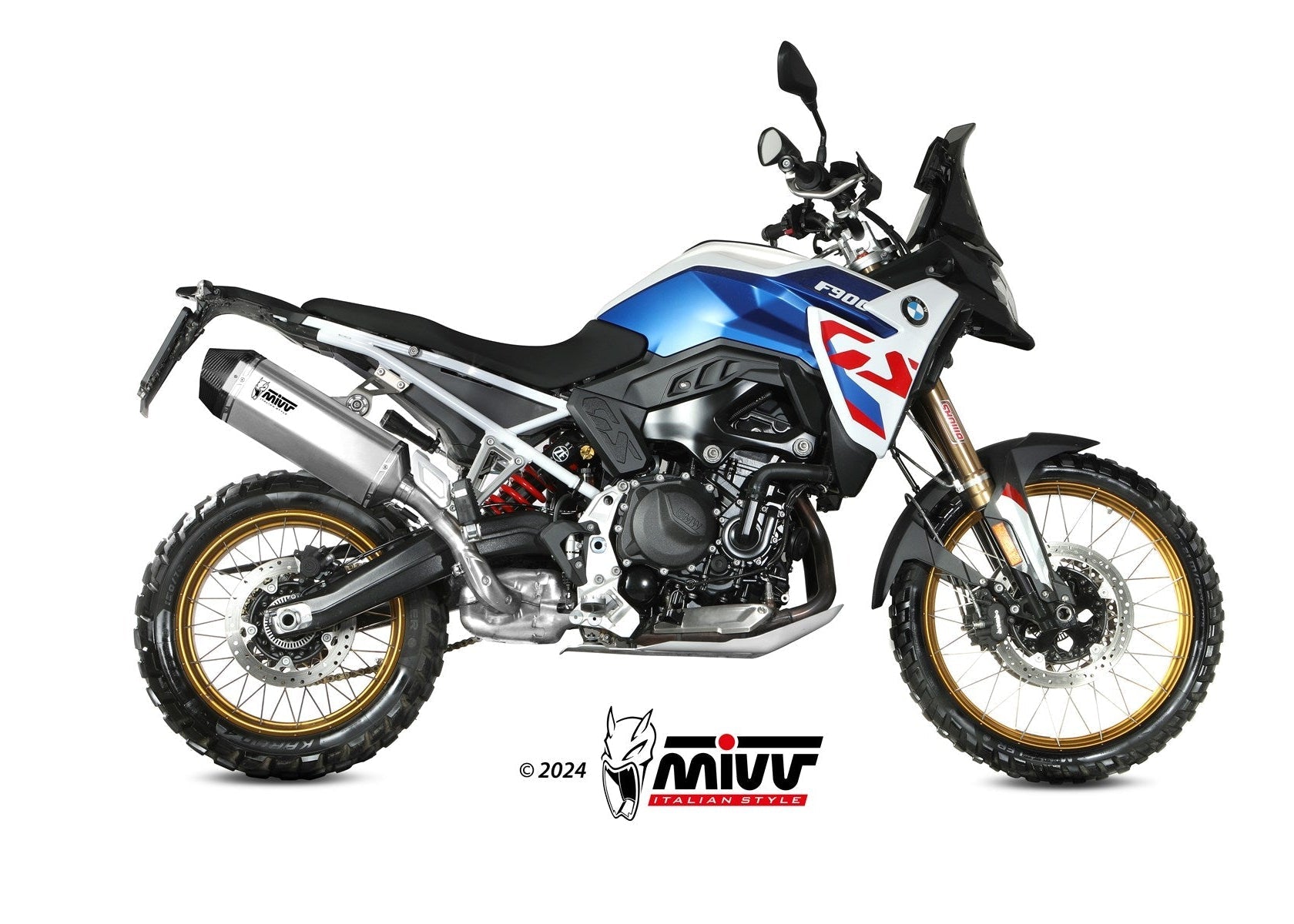 MIVV B.043 BMW F 900 GS (2024+) Slip-on Exhaust "Speed Edge" (stainless steel; approved) – Accessories in the 2WheelsHero Motorcycle Aftermarket Accessories and Parts Online Shop