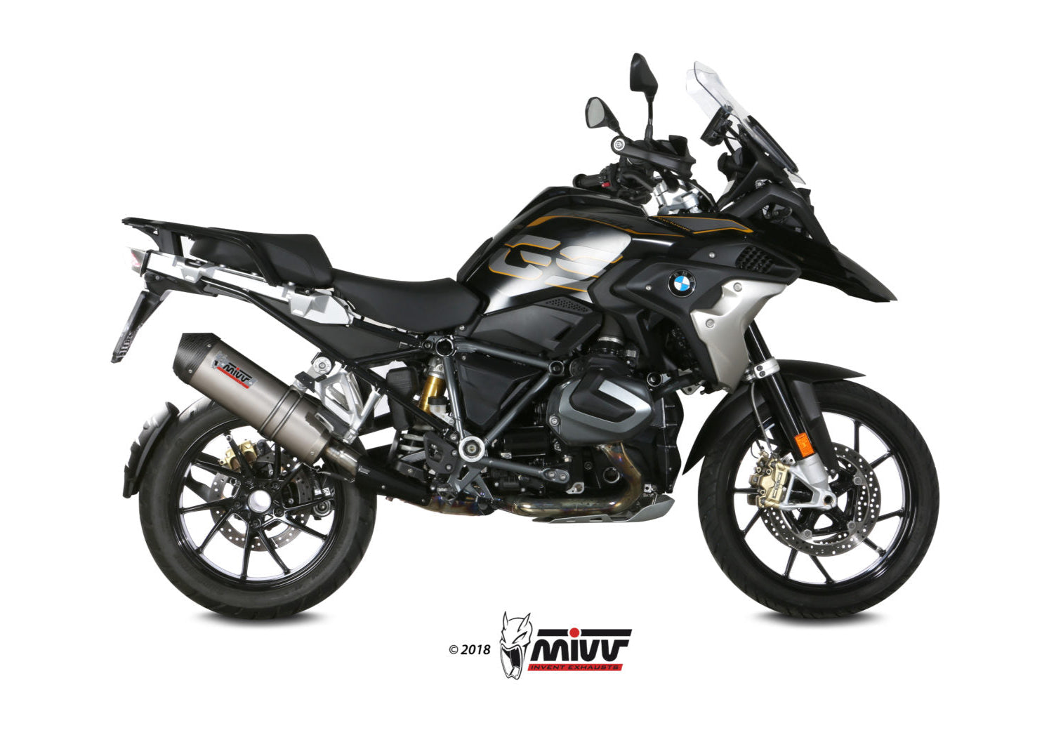 MIVV B.034 BMW R 1250 GS / Adventure (2019 + ) Slip-on Exhaust "Oval" (titanium +carbon cap; approved) – Accessories in the 2WheelsHero Motorcycle Aftermarket Accessories and Parts Online Shop