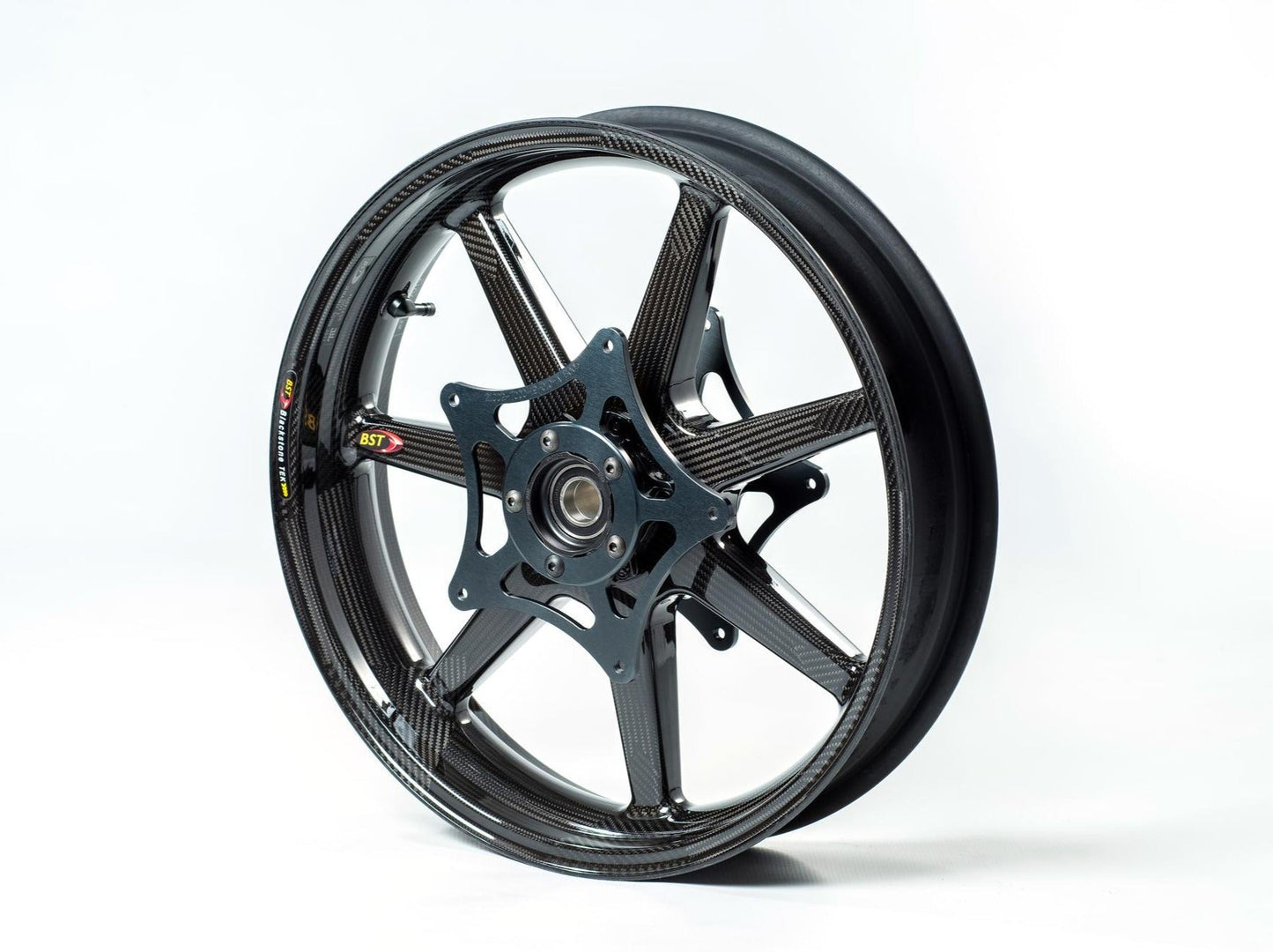 BST BMW R nineT Carbon Wheels Set "Panther TEK" (front & conventional rear, 7 straight spokes, black hubs)