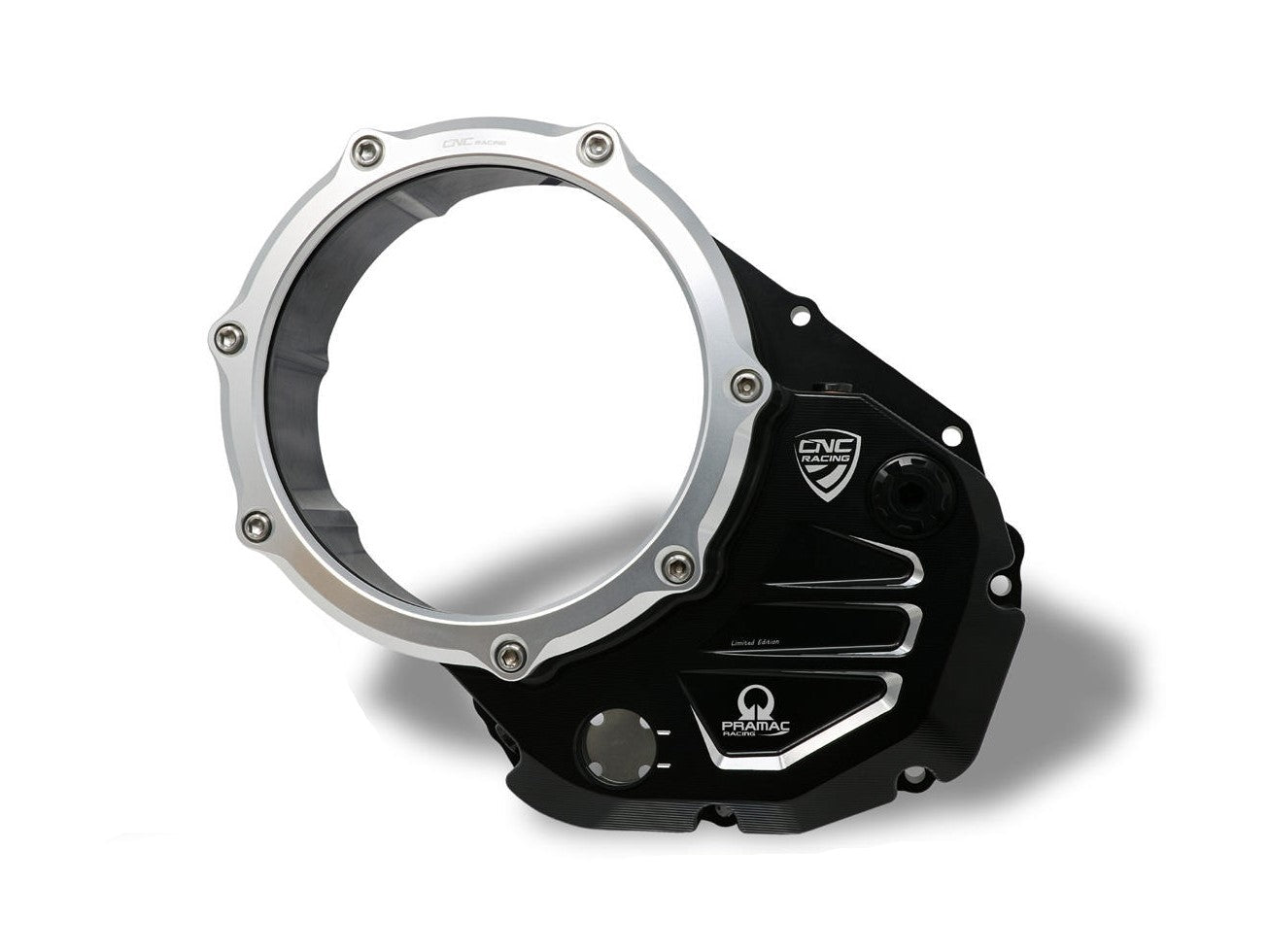 CA504PR - CNC RACING Ducati DesertX / Monster / Multistrada Oil Bath Clear Clutch Cover (Pramac edition)