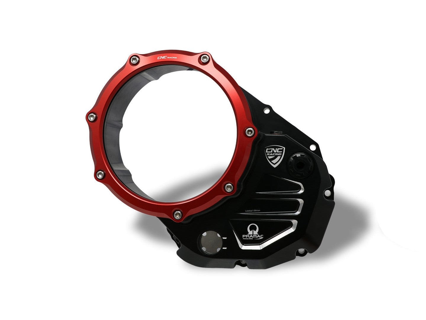 CA504PR - CNC RACING Ducati DesertX / Monster / Multistrada Oil Bath Clear Clutch Cover (Pramac edition)