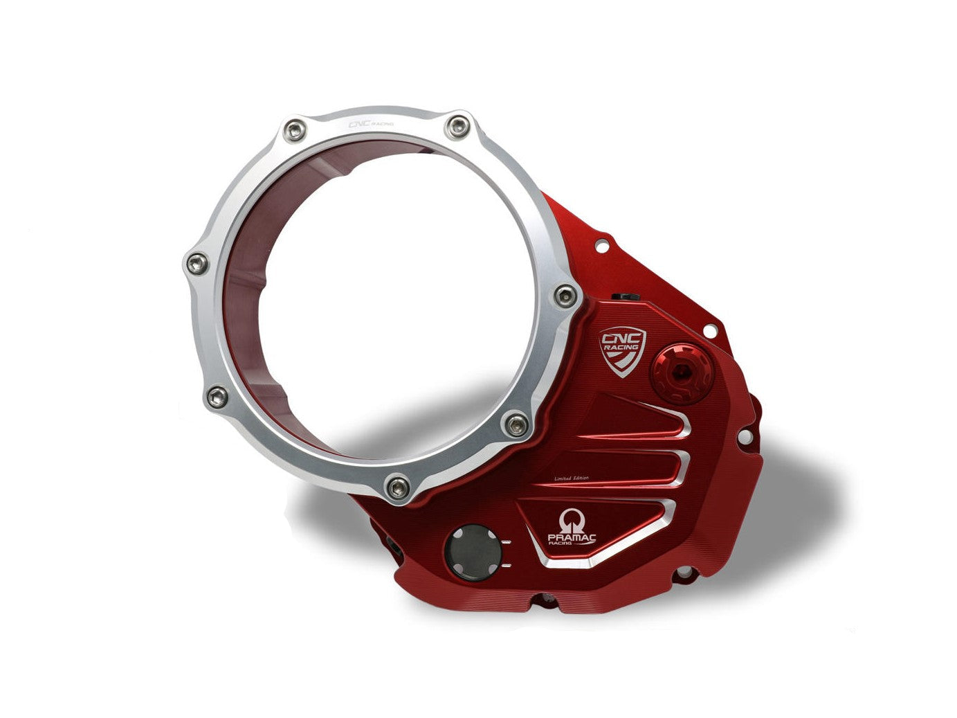 CA504PR - CNC RACING Ducati DesertX / Monster / Multistrada Oil Bath Clear Clutch Cover (Pramac edition)