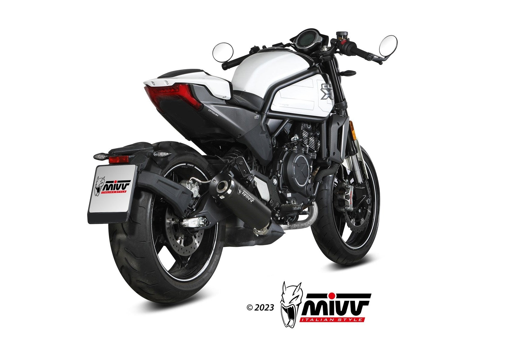 MIVV CF.003 CF MOTO 700CL-X ( 2023+ ) Slip-on Exhaust "HR-1" (black + aluminium back; approved) – Accessories in the 2WheelsHero Motorcycle Aftermarket Accessories and Parts Online Shop