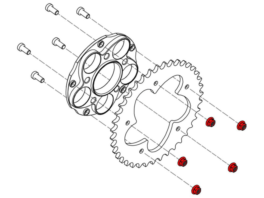 DA385 - CNC RACING MV Agusta Rear Sprocket Flange Nuts set (M8x1.25)
