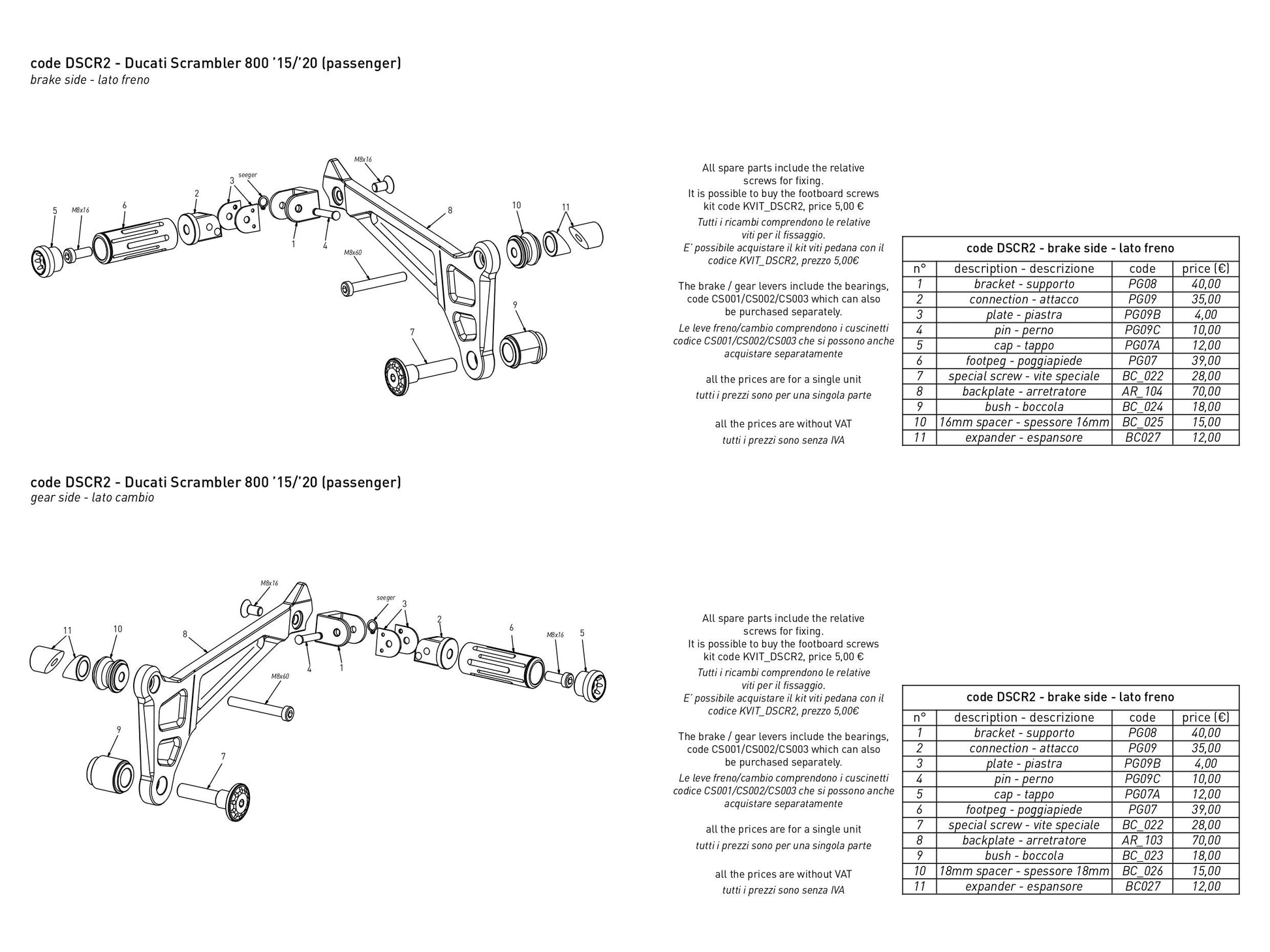 DSTR2 - BONAMICI RACING Ducati Streetfighter V4 / V4S (2020+) Adjustable Rearset Kit – Accessories in the 2WheelsHero Motorcycle Aftermarket Accessories and Parts Online Shop