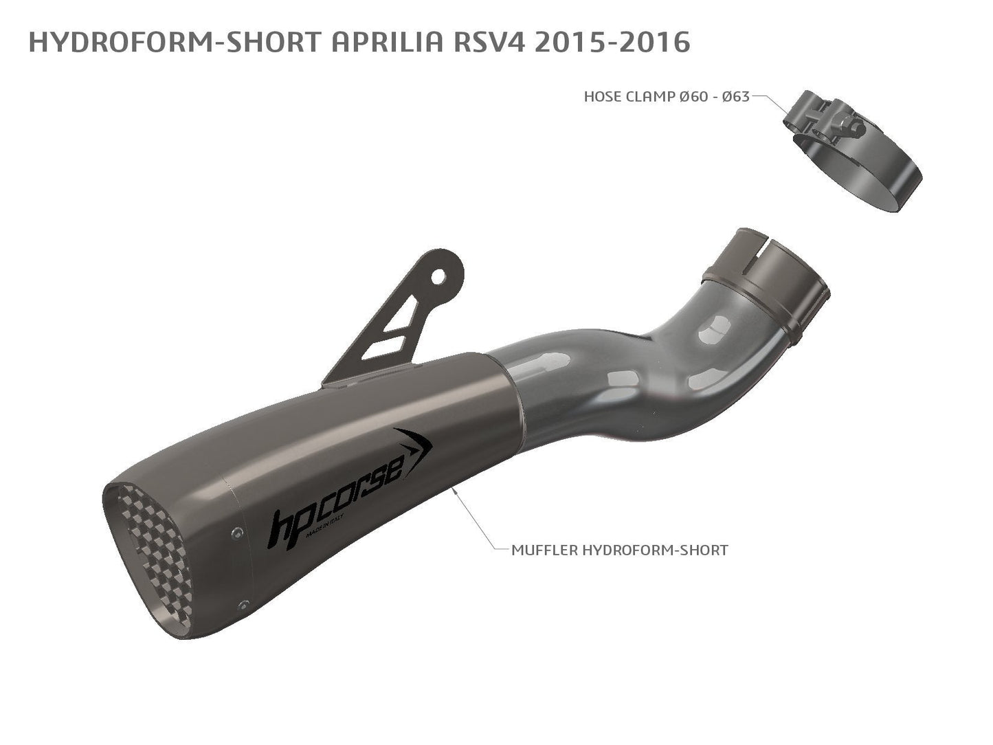 HP CORSE Aprilia RSV4 (15/16) Slip-on Exhaust "Hydroform Corsa Short Satin" (racing)