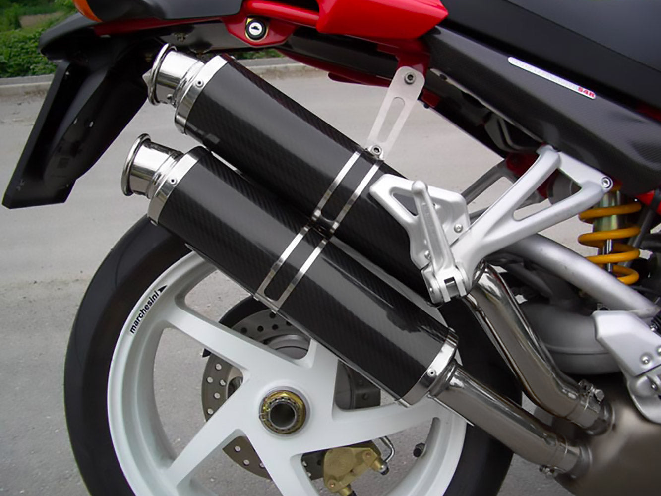 SPARK GDU0823 Ducati Monster S4R / S4RS (06/08) Carbon Slip-on Exhaust "Round" (EU homologated; 45° lateral mounting) – Accessories in the 2WheelsHero Motorcycle Aftermarket Accessories and Parts Online Shop