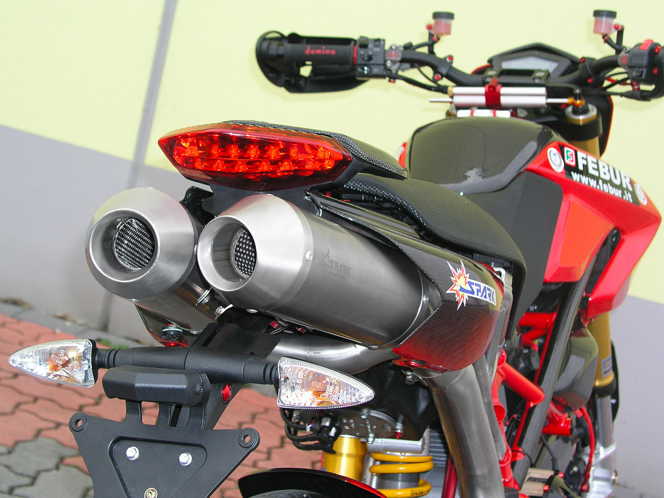 SPARK GDU1801 Ducati Hypermotard 796 / 1100 (07/12) Dual Slip-on Exhaust "Round" (EU homologated; carbon) – Accessories in the 2WheelsHero Motorcycle Aftermarket Accessories and Parts Online Shop