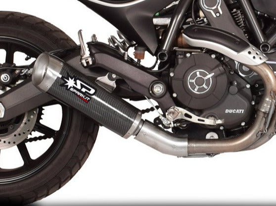 SPARK GDU2102 Ducati Scrambler 800 (15/18) Slip-on Exhaust "Evo V" (carbon) – Accessories in the 2WheelsHero Motorcycle Aftermarket Accessories and Parts Online Shop