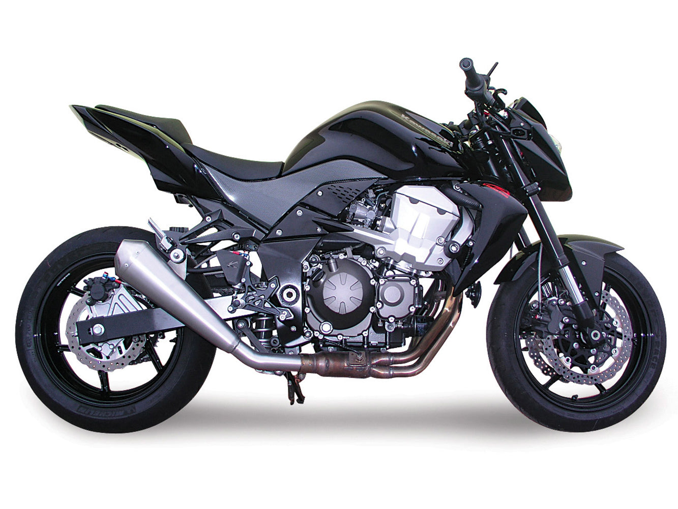 SPARK GKA0402 Kawasaki Z750 (07/14) Slip-on Exhaust "Megaphone" (racing; polished stainless steel) – Accessories in the 2WheelsHero Motorcycle Aftermarket Accessories and Parts Online Shop