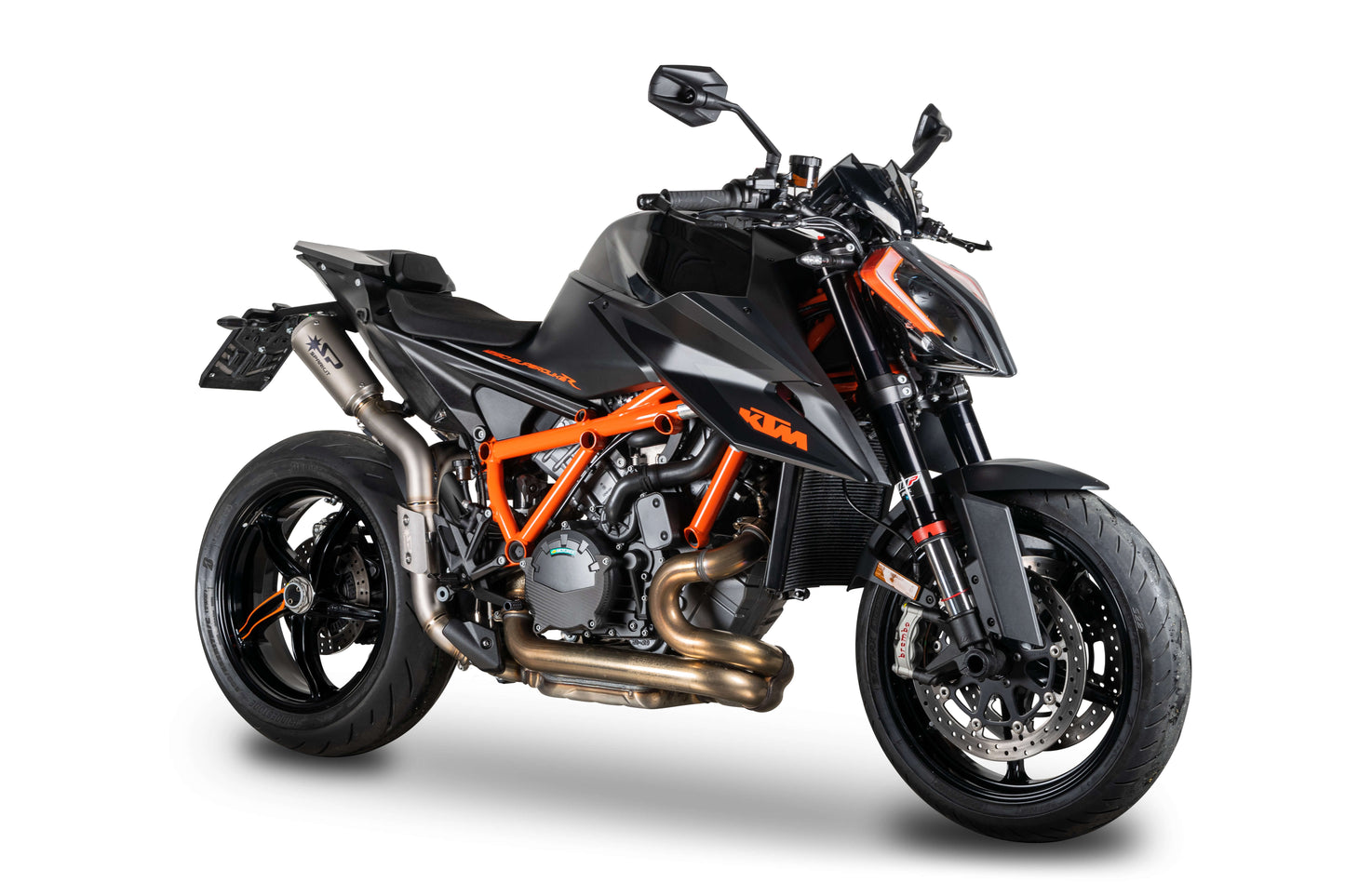 SPARK GKT0117 KTM 1290 / 1390 Super Duke R / R Evo (2020+) Titanium High-mount Double Exhaust "Moto-GP" (EU homologated) – Accessories in the 2WheelsHero Motorcycle Aftermarket Accessories and Parts Online Shop