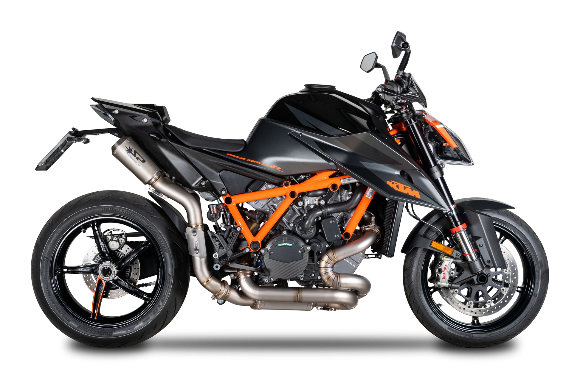 SPARK GKT0117 KTM 1290 / 1390 Super Duke R / R Evo (2020+) Titanium High-mount Double Exhaust "Moto-GP" (EU homologated) – Accessories in the 2WheelsHero Motorcycle Aftermarket Accessories and Parts Online Shop