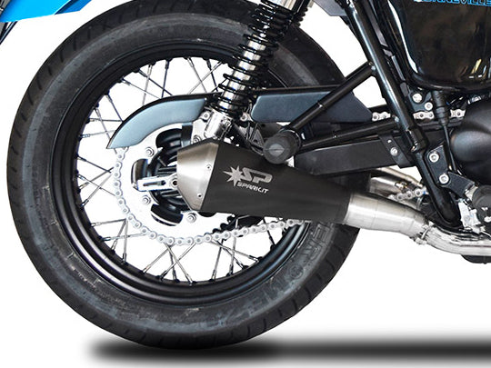 SPARK GTR0207 Triumph Bonneville T100 (02/16) Double Slip-on Exhaust "Megaphone" (racing) – Accessories in the 2WheelsHero Motorcycle Aftermarket Accessories and Parts Online Shop