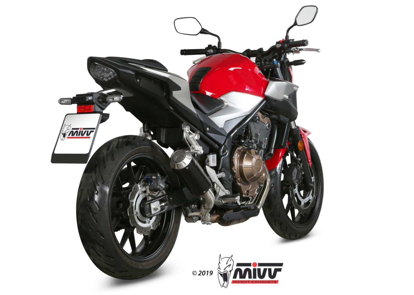 MIVV H.075 HONDA CB 500 F ( 2019 + ) Slip On Exhaust "MK3" (black; not approved) – Accessories in the 2WheelsHero Motorcycle Aftermarket Accessories and Parts Online Shop