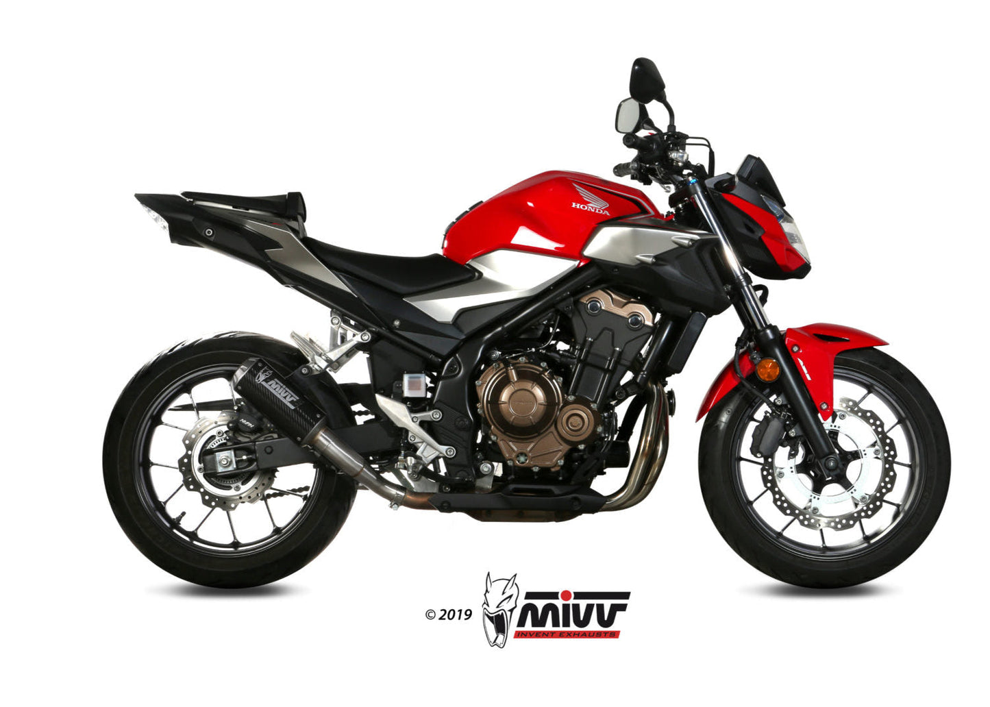 MIVV H.075 HONDA CB 500 F ( 2019 + ) Slip On Exhaust "MK3" (carbon; not approved) – Accessories in the 2WheelsHero Motorcycle Aftermarket Accessories and Parts Online Shop