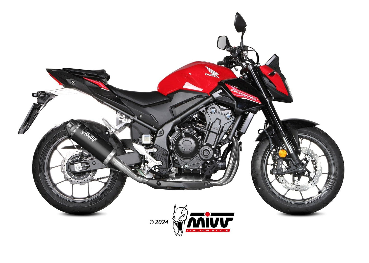 MIVV H.093 HONDA CB 500 Hornet ( 2024 + ) Slip-On Exhaust "AK-1" (black + carbon cap; approved) – Accessories in the 2WheelsHero Motorcycle Aftermarket Accessories and Parts Online Shop