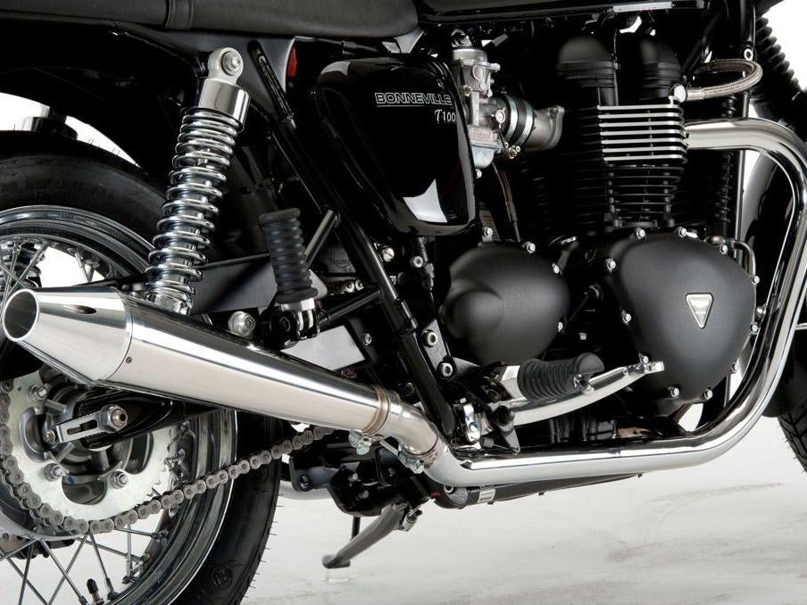 QD EXHAUST Triumph Bonneville/SE Dual Slip-on Exhaust "MaXcone" (EU homologated)