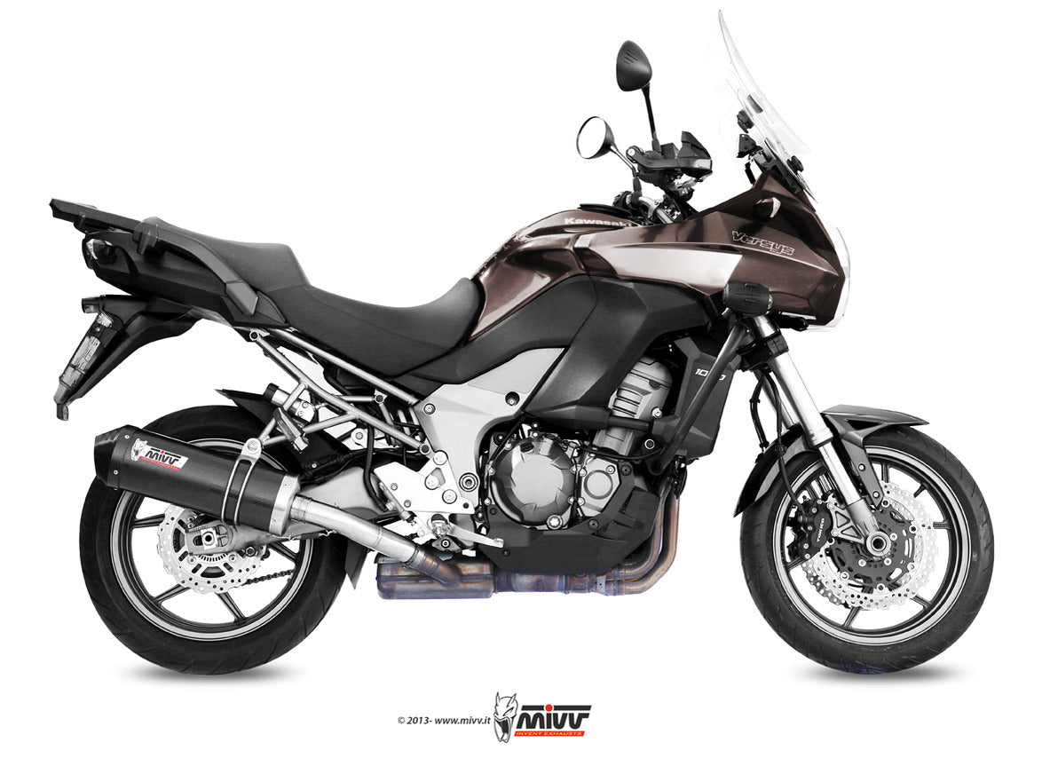 MIVV K.034 KAWASAKI VERSYS 1000 ( 2012 / 14 ) Slip-on Exhaust "Oval" (carbon + cap; approved) – Accessories in the 2WheelsHero Motorcycle Aftermarket Accessories and Parts Online Shop