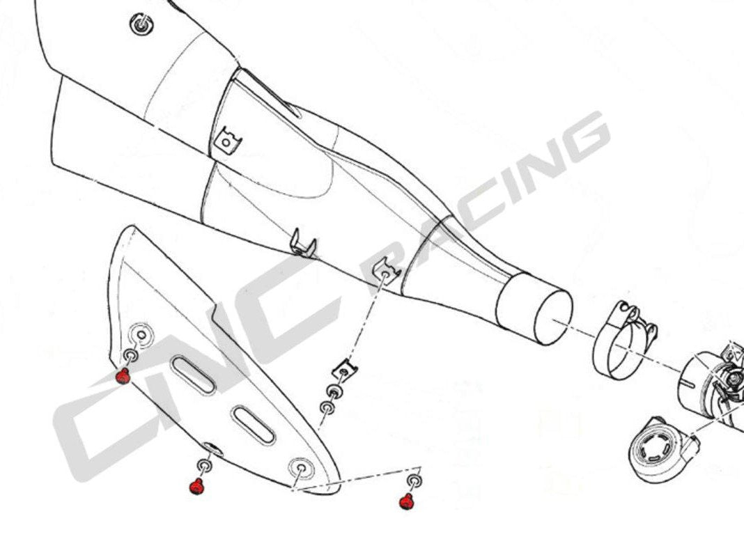 KV327 - CNC RACING Ducati Diavel 1200 (10/13) Exhaust Heat Guard Screws