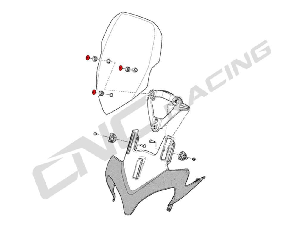 KV327 - CNC RACING Ducati Multistrada 1200 (10/12) Wind Screen Screws